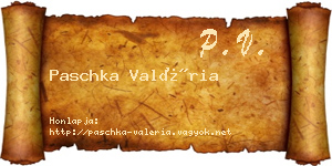 Paschka Valéria névjegykártya